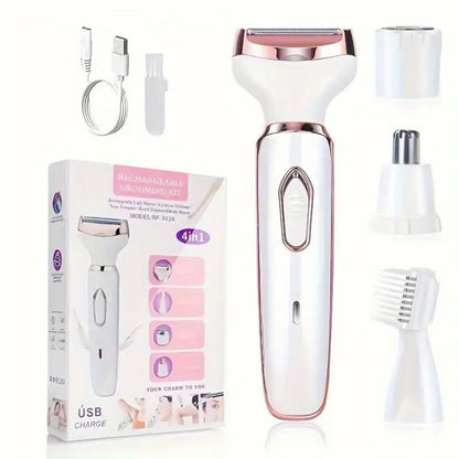 💖 4-in-1 Elektrische Dames Scheermachine – Snel, Zacht & Draadloos ✨