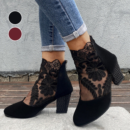 ⏳Beperkte tijd 50% korting!💥👢✨Dames Elegante Zomerse Kanten Hoge Hakken