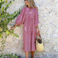 Dames elegante maxi-jurk met pofmouwen, bloemenprint en boho-stijl