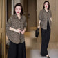 Dames Loszittend Casual Overhemd met Luipaardprint