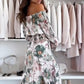 🌷2025 Nieuwe lancering - 50% korting❤️‍🔥Set met bloemenpatroon: off-shoulder blouse & maxirok