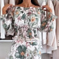 🌷2025 Nieuwe lancering - 50% korting❤️‍🔥Set met bloemenpatroon: off-shoulder blouse & maxirok