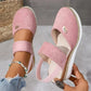 Gesloten teen lage sleehak sandalen
