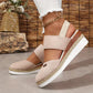 Gesloten teen lage sleehak sandalen