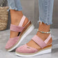 Gesloten teen lage sleehak sandalen
