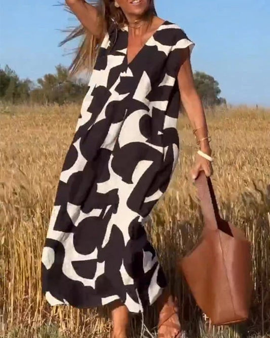 🎁Moederdag Hot Sale 63%🔥V-hals printjurk