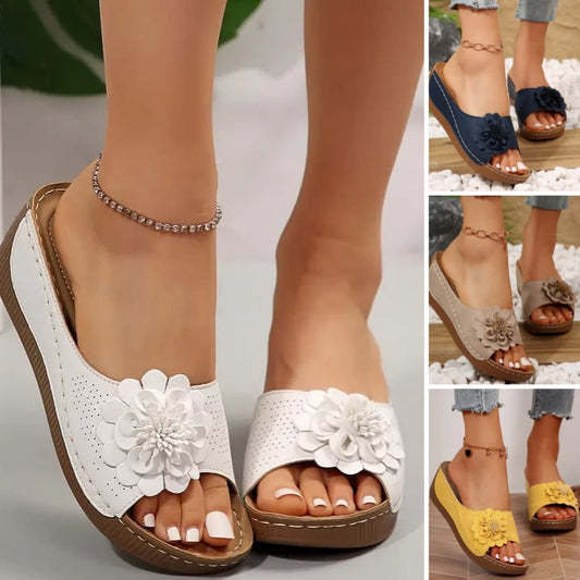 🔥Tijdgebonden korting🔥Vrouwen Comfort Slip-On Sandalen met Bloemen
