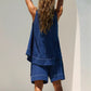 Women's Round-Neck Tank Top & High-Waisted Shorts Set