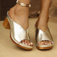 Chunky Hak Slip-on Platform Sandalen met Blokhak