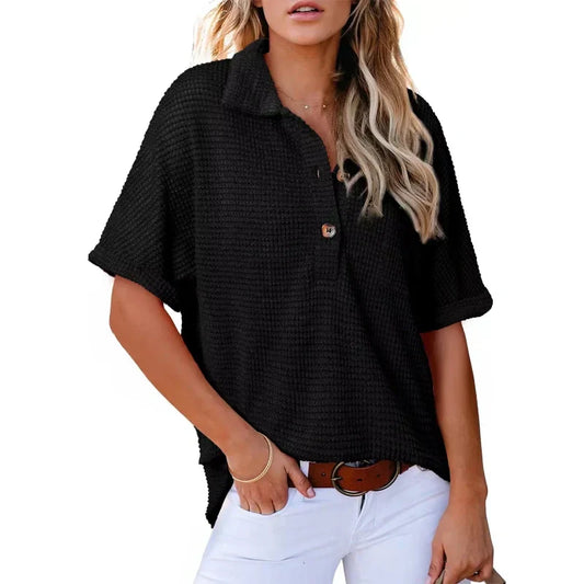 🩷Zomeruitverkoop - 50% korting🌈Nieuw product- Vrouwen Kapsel Losse Korte Mouw Top🩷