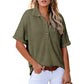 🩷Zomeruitverkoop - 50% korting🌈Nieuw product- Vrouwen Kapsel Losse Korte Mouw Top🩷