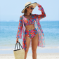 🌊🐚🌴Blooming Magic of Summer - Driedelig Damesbadpak van Mesh