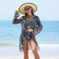 🌊🐚🌴Blooming Magic of Summer - Driedelig Damesbadpak van Mesh