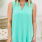 Casual Loose-Fit Effen Kleur Mouwloos Topje