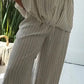 🌙 Gestreepte top en wijde broek voor dames 2-delige set