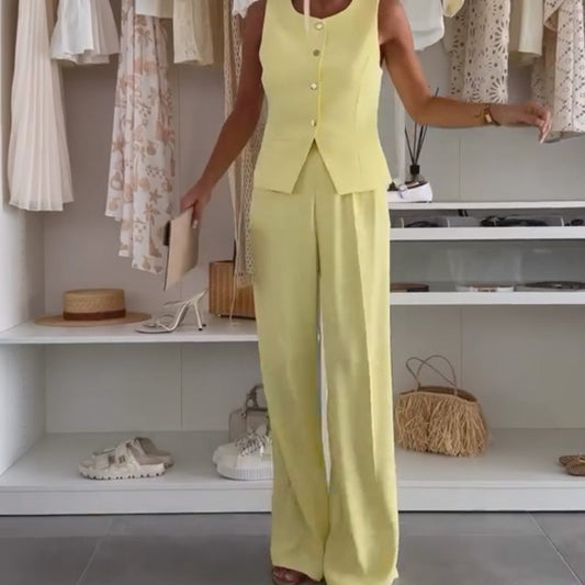 Set van Mouwloze Top en Lange Broek voor Dames