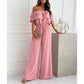 🌺Jumpsuit met ruches en afgewerkte schouders voor dame🍑