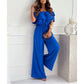 🌺Jumpsuit met ruches en afgewerkte schouders voor dame🍑