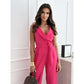 ☀️Women's mouwloze V-hals solide jumpsuit🕊️
