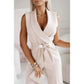 ☀️Women's mouwloze V-hals solide jumpsuit🕊️