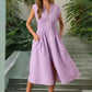 Elegante V-hals split maxi-jurk voor dames