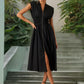 Elegante V-hals split maxi-jurk voor dames