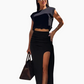 💥💥💥Elegante top en rokset met hoge split voor dames