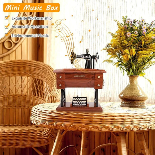 🪗Tijdelijke aanbieding 50% KORTING - Houten mini-naaimachine muziekdoosje