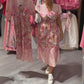 Elegante lange jurk met bloemenprint en V-hals voor dames