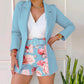 ⏰🎁Stijlvolle blazer en korte broek met bloemenprint voor dames