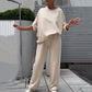 Dames casual gestreepte tops ＆ brede pijpen 2-delige set
