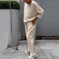 Dames casual gestreepte tops ＆ brede pijpen 2-delige set