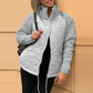 Dames Brei Patchwork Puffy Jas