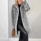 Dames luipaardprint halflange jas