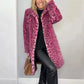 Dames luipaardprint halflange jas
