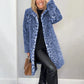 Dames luipaardprint halflange jas