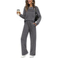 Set van een top met ronde hals en een broek met trekkoord voor dames