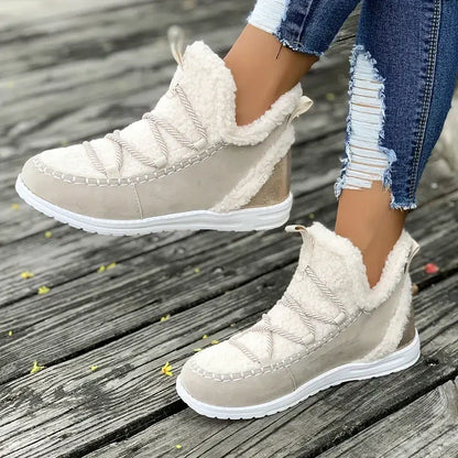 Women's Mid-Calf Snow Boots 👢 – Cozy Fleece, Anti-Slip Sole for Winter Walks/Daily