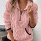 Sweatshirt met halve rits en pluizige zak