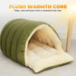 Warmte, gezellig comfort, pluchen huisdierenhol