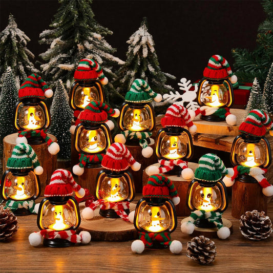 ⏳ Tijdelijk 49% korting ⏰ Kerstdecoratie Mini Sneeuwpop Lantaarn met Hoedjes en Sjaals 🎄⛄