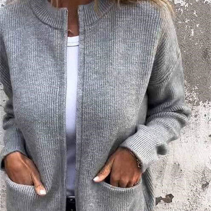 📣50% korting 🔥Zachte & warme gebreide damesjas met rits – pluist niet🧥