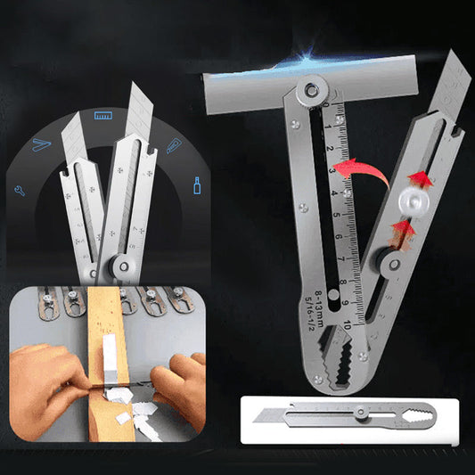 Veelzijdig cuttermes met intrekbaar afbreekbaar mesblad