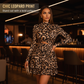 🔥Flash Sale💖Women's Leopard Print Ruched Mini Dress