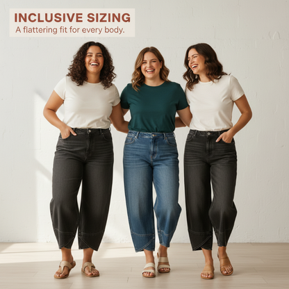 🔥2026 Hot Sale🔥Casual cropped jeans met wijde pijpen voor dames