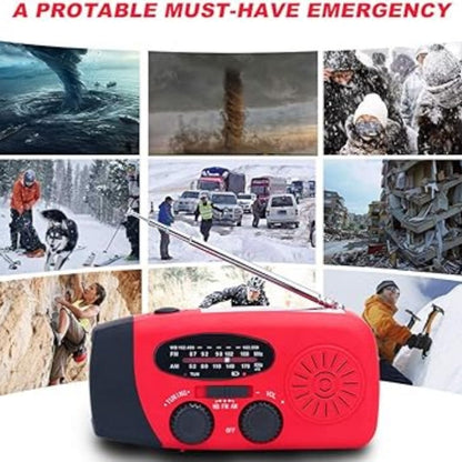⏳ Tijdelijke aanbieding⏳ 🚨📻 50% KORTING! Nooit meer zonder stroom, licht of weerwaarschuwingen bij een storm – deze draagbare noodradio op zonne-energie is radio, powerbank én zaklamp in één. Handzwengel, USB & zonne-energie!