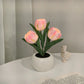 LED Tulp Nachtlamp - Bloem Tafellamp met 3 Takken USB Decoratief Licht