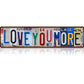💘Valentijnsaanbieding: 50% Korting!💖 Vintage “Love You More” Kentekenplaat Blikken Bord – Rustieke Wanddecoratie & Cadeau!