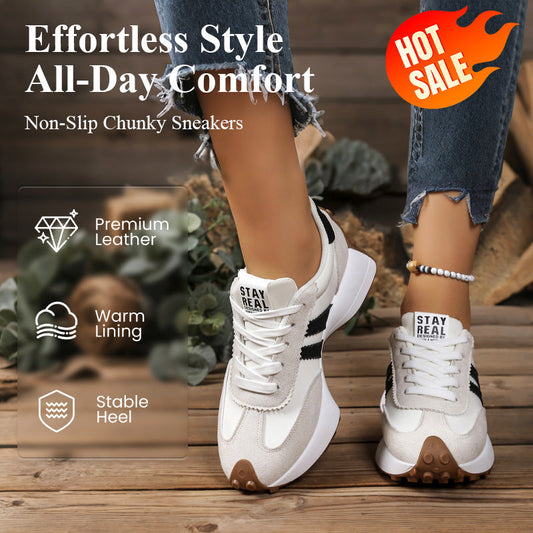 🎁2026 Nieuw binnen 50% KORTING💥✨Dames Nieuwe Lente Herfst Ronde-Neus Dikke Zool Casual Schoenen👟💥