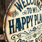 Vintage metalen bord met de tekst "Happy Place"